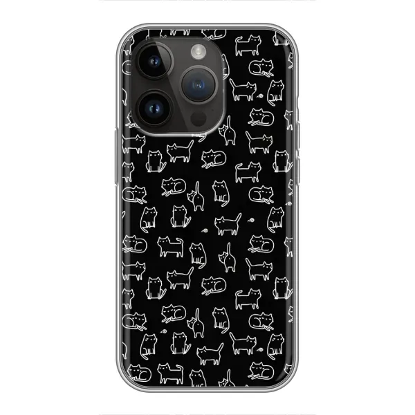 Чехол с рисунком «Котики на черном» для iPhone 14 Pro Чехол с рисунком «Котики на черном» для iPhone 14 Pro