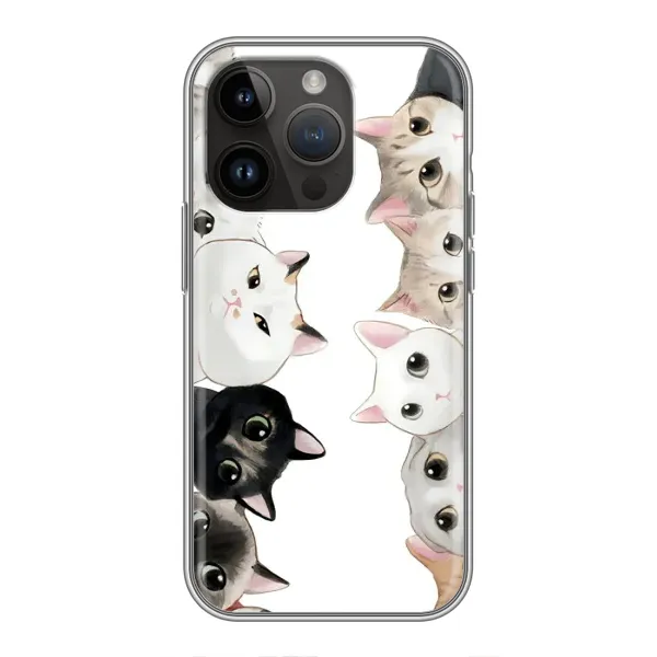 Чехол с рисунком «Коты» для iPhone 14 Pro