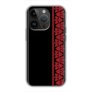 Силіконовый Чохол на iPhone 14 Pro (Червона вишиванка)