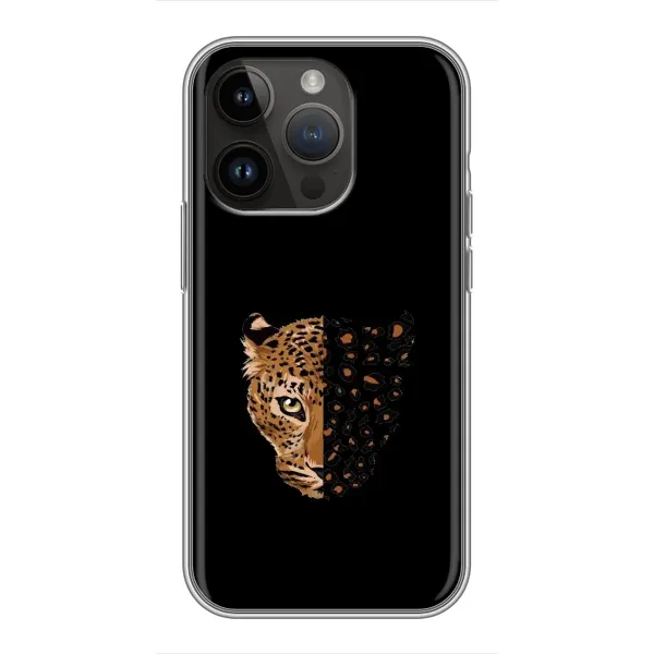 Чехол с рисунком «Леопард на черном» для iPhone 14 Pro Чехол с рисунком «Леопард на черном» для iPhone 14 Pro