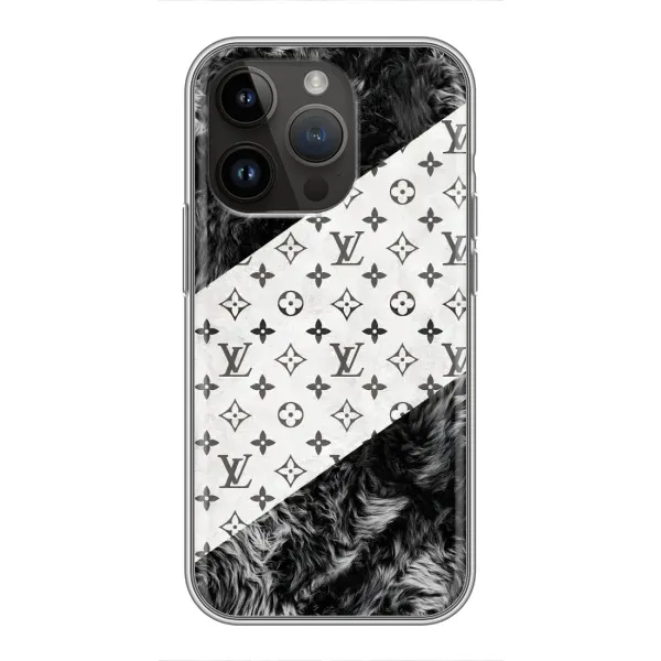 Чехол с рисунком «LV на белом» для iPhone 14 Pro