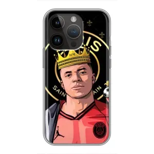 Чехол (TPU) с Футболистом на iPhone 14 Pro (Mbappe King)