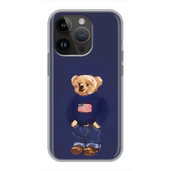 Чехол с рисунком «Мишка USA» для iPhone 14 Pro
