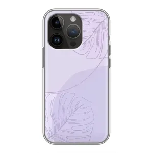 Чохол квітковий дизайн для iPhone 14 Pro (Монстера фіолетова)