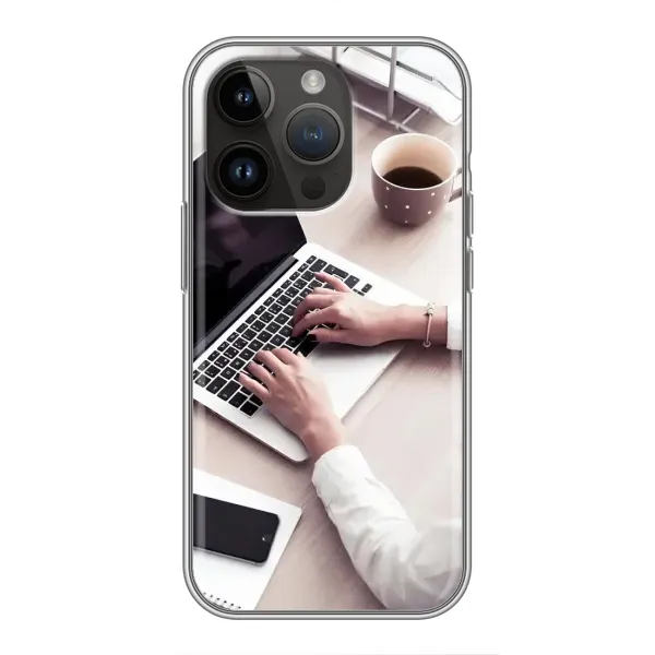 Чехол с рисунком «Офисный работник» для iPhone 14 Pro
