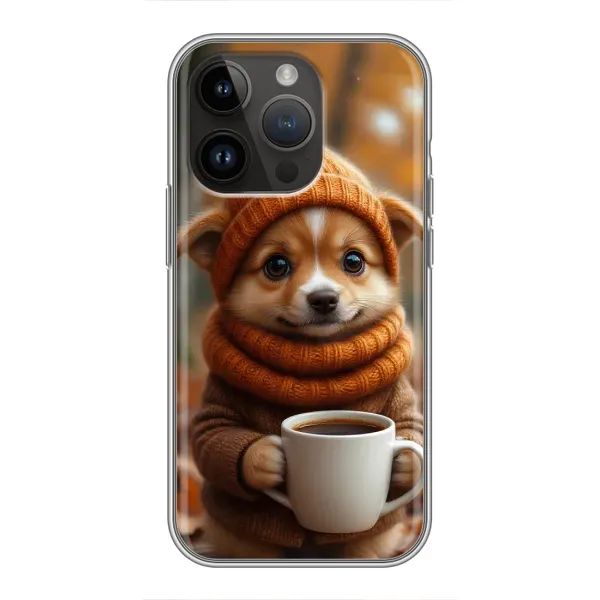 Чехол с рисунком «Собачка с кофе» для iPhone 14 Pro Чехол с рисунком «Собачка с кофе» для iPhone 14 Pro