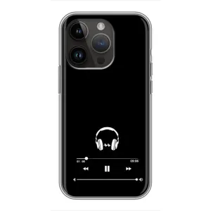 Чехол с картинками на черном фоне для iPhone 14 Pro (Плеер)