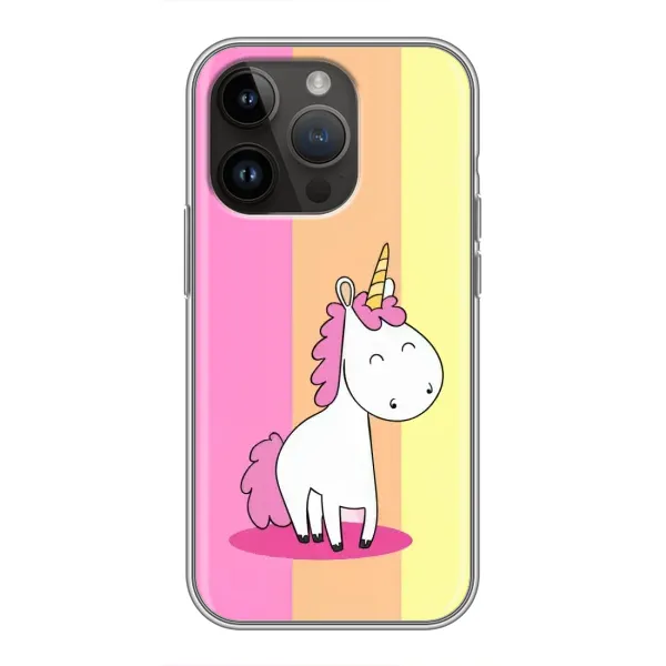 Чехол с рисунком «Радужный Единорог» для iPhone 14 Pro
