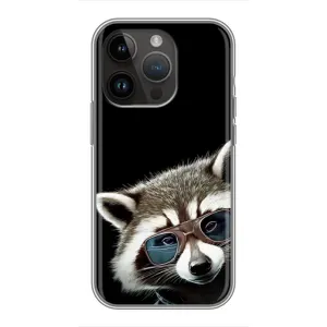 Силіконовий Чохол з Энотами на iPhone 14 Pro (Стильний Єнот)