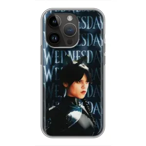 Чохол з картинкою Венсдей на iPhone 14 Pro (Вендсдей з ушками)