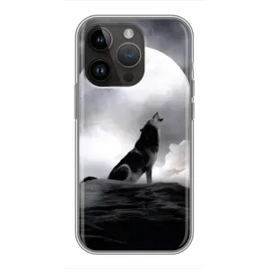 Чохол з Вовком на iPhone 14 Pro (Вовк і місяць)