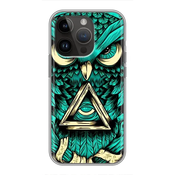Чехол с рисунком «Зеленая сова» для iPhone 14 Pro Чехол с рисунком «Зеленая сова» для iPhone 14 Pro