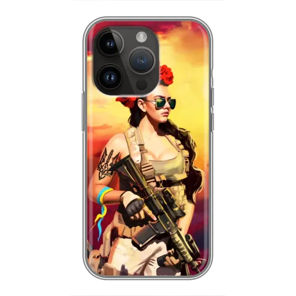Чехол с рисунком «Женщина солдат» для iPhone 14 Pro Чехол с рисунком «Женщина солдат» для iPhone 14 Pro