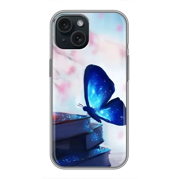 Чехол с рисунком «Бабочка синяя» для iPhone 14