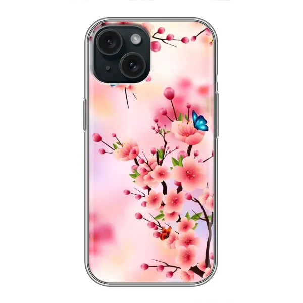 Чехол с рисунком «Бабочки на сакуре» для iPhone 14 Чехол с рисунком «Бабочки на сакуре» для iPhone 14