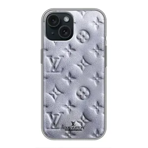 Текстурный Чехол Louis Vuitton для Айфон 14 (Белый ЛВ)