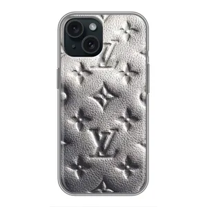 Текстурный Чехол Louis Vuitton для Айфон 14 (Бежевый ЛВ)
