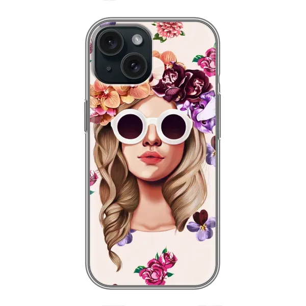 Чехол с рисунком «Девушка в очках» для iPhone 14