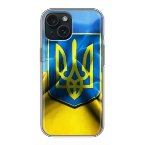 Чехол с картинкой (Патриотический ГЕРБ) на iPhone 14 (Герб и Флаг Украины)