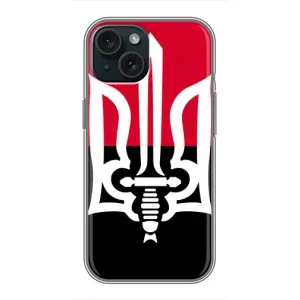Чехлы УПА (Красно-Чёрный) на iPhone 14 (Герб Украины)