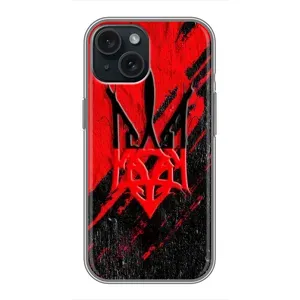 Чехлы УПА (Красно-Чёрный) на iPhone 14 (Герб в цвете УПА)