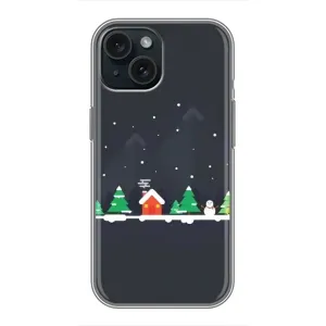 Силіконовий бампер на різдво для iPhone 14 (Місто зимове)