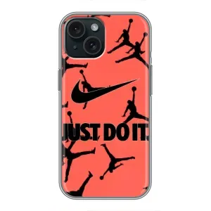 Силиконовый Чехол Nike Air Jordan на Айфон 14 (Just Do It)