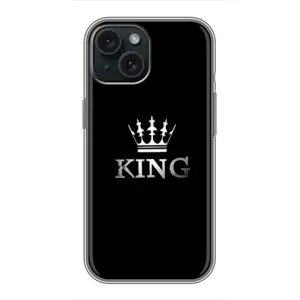 Чехол (Корона на чёрном фоне) для Айфон 14 (KING)