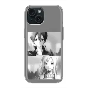 Чехол с персонажами АНИМЕ на iPhone 14 (Кирито-Асуна)