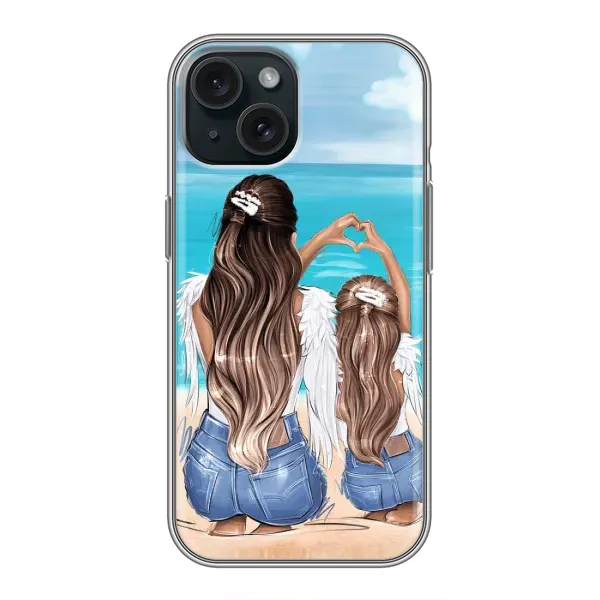 Чехол с рисунком «Мама и дочь» для iPhone 14 Чехол с рисунком «Мама и дочь» для iPhone 14