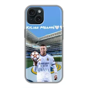 Чехол (TPU) с Футболистом на iPhone 14 (Mbappe Real)