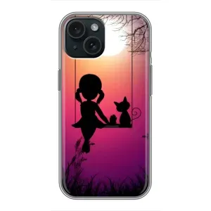Девчачий Чехол для iPhone 14 (На качели)