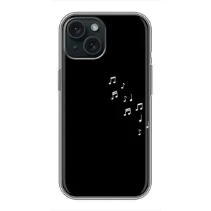Чохол з картинками на чорному фоні для iPhone 14 (Ноти)