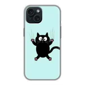 Силіконовий чохол з котиком для iPhone 14 (Падаючий кіт)