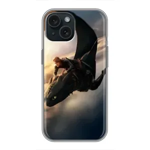 Чехол дракон Беззубик для iPhone 14 (Полет Беззубика)