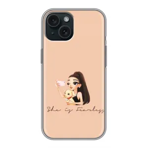 Силиконовый Чехол на iPhone 14 с картинкой Стильных Девушек (С собакой)