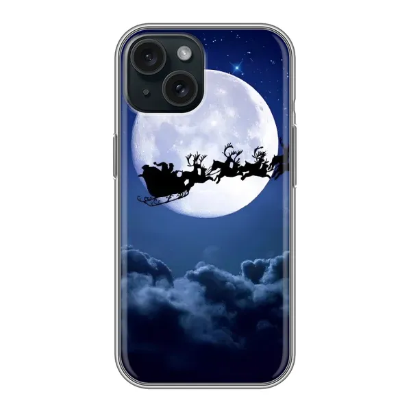 Чехол с рисунком «Санта - луна» для iPhone 14 Чехол с рисунком «Санта - луна» для iPhone 14