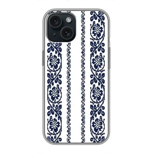 Чехол с рисунком «Синяя вышиванка» для iPhone 14 Чехол с рисунком «Синяя вышиванка» для iPhone 14