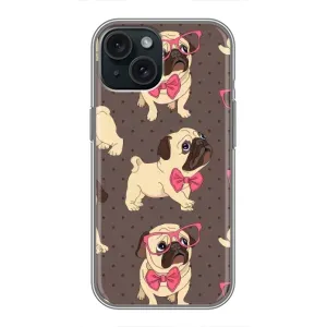 Чохол (ТПУ) Милі песики для iPhone 14 (Песик Мопсікі)