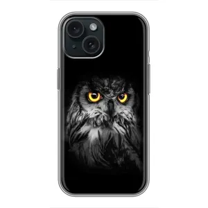 Чохли з принтом СОВИ для iPhone 14 (Сова на чорному)
