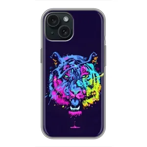 Силіконовий бампер з картинкою звірів для iPhone 14 (Тигр-Арт)