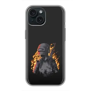 Чохол з картинкою "Герой Pubg" на iPhone 14 (В полум'ї)