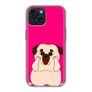Чохол (ТПУ) Милі песики для iPhone 14 (Веселий Мопсік)