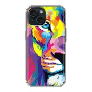Чохол з картинкою на iPhone 14 (Яскравий Лев)