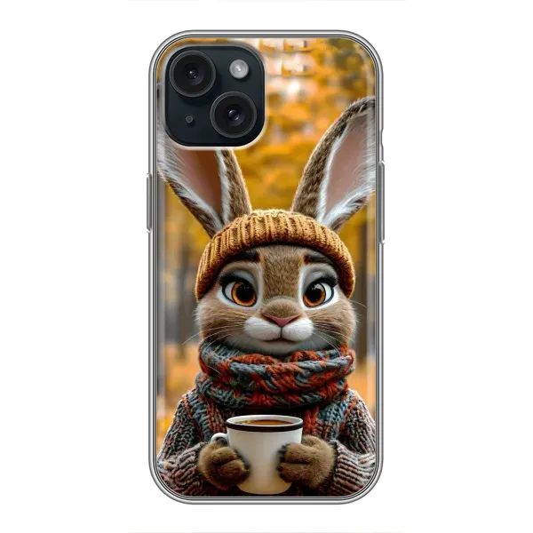 Чехол с рисунком «Зайчик с кофе» для iPhone 14 Чехол с рисунком «Зайчик с кофе» для iPhone 14