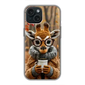 Друкований чохол 'Звірята з кавою' для iPhone 14 (Жираф з кавою)