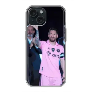Чехлы Лео Месси в Майами на iPhone 14 (Золотой мяч Месси)