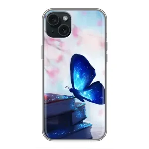 Силіконовий бампер з картинкою звірів для iPhone 14 Plus (Метелик синій)