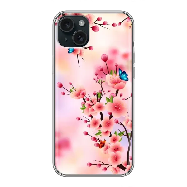 Чехол с рисунком «Бабочки на сакуре» для iPhone 14 Plus Чехол с рисунком «Бабочки на сакуре» для iPhone 14 Plus