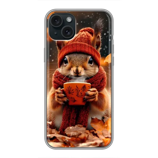 Чехол с рисунком «Белка с кофе» для iPhone 14 Plus Чехол с рисунком «Белка с кофе» для iPhone 14 Plus
